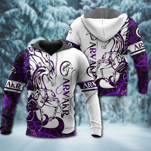 Viking Arvakr legend red and white style - Hoodie - HOOD09NGA291021